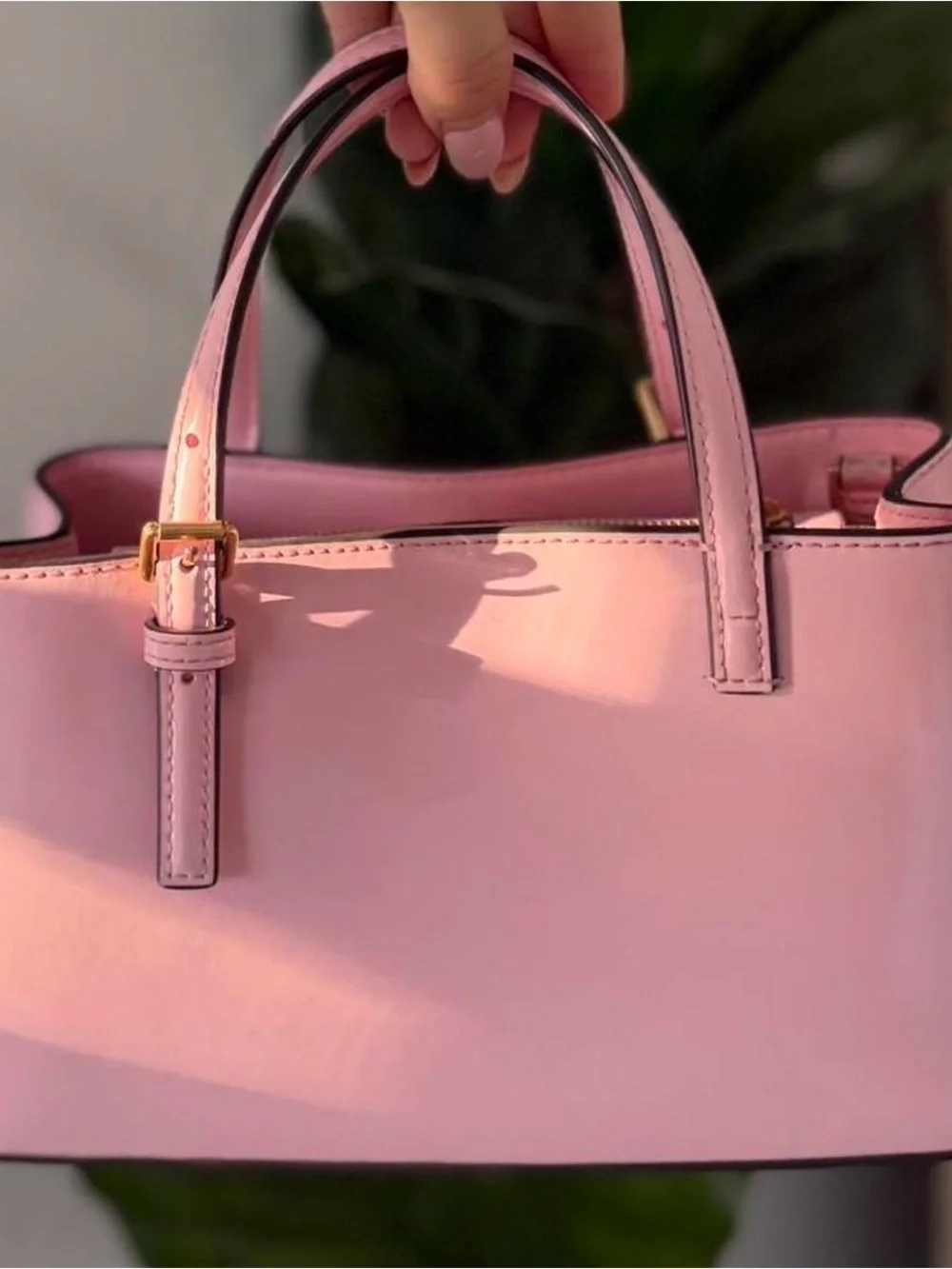 Tory Burch Pink Patent Mini Satchel with Gold Hardware